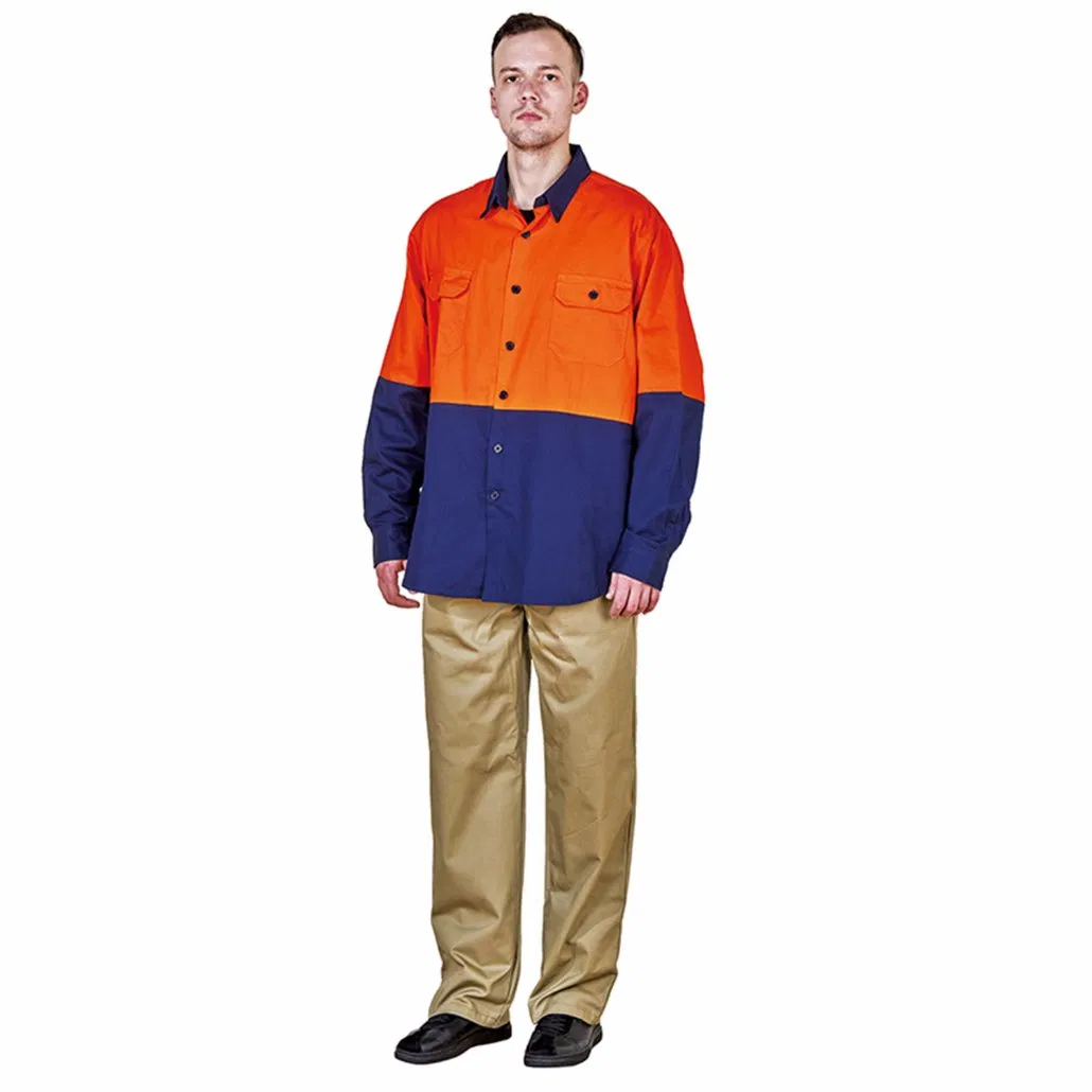 建設用綿 100% マルチカラー長袖作業服トップ ジャケット